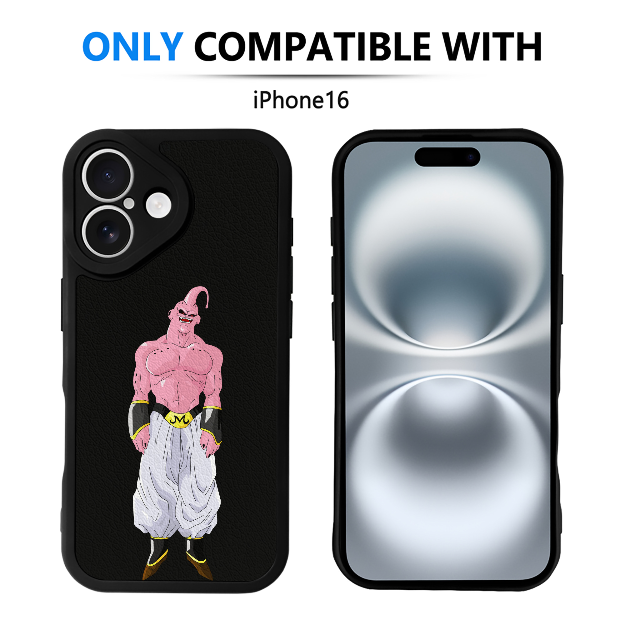 （画像用） ドラゴンボール 魔人ブウ DRAGON BALL Majin Buu 【iPhone 16シリーズ対応】シリコンスマホケース（レザー調） 材質：シリコン